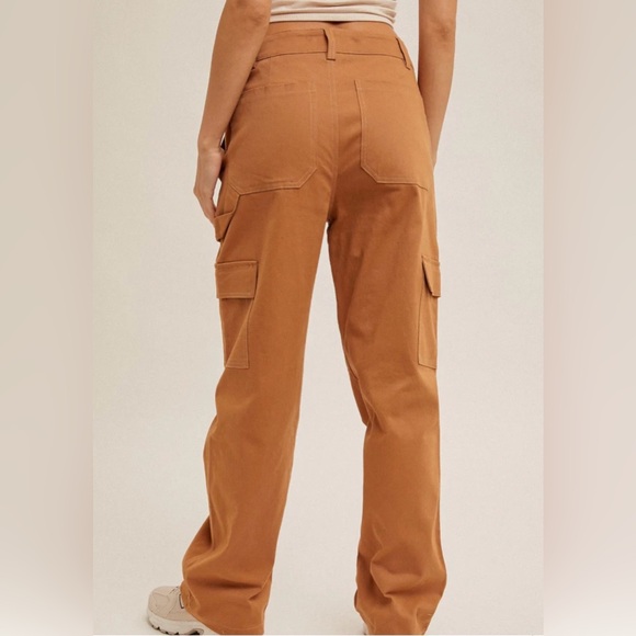 NWT Women's Wide Leg Copper Cargo Pants - Picture 4 of 7